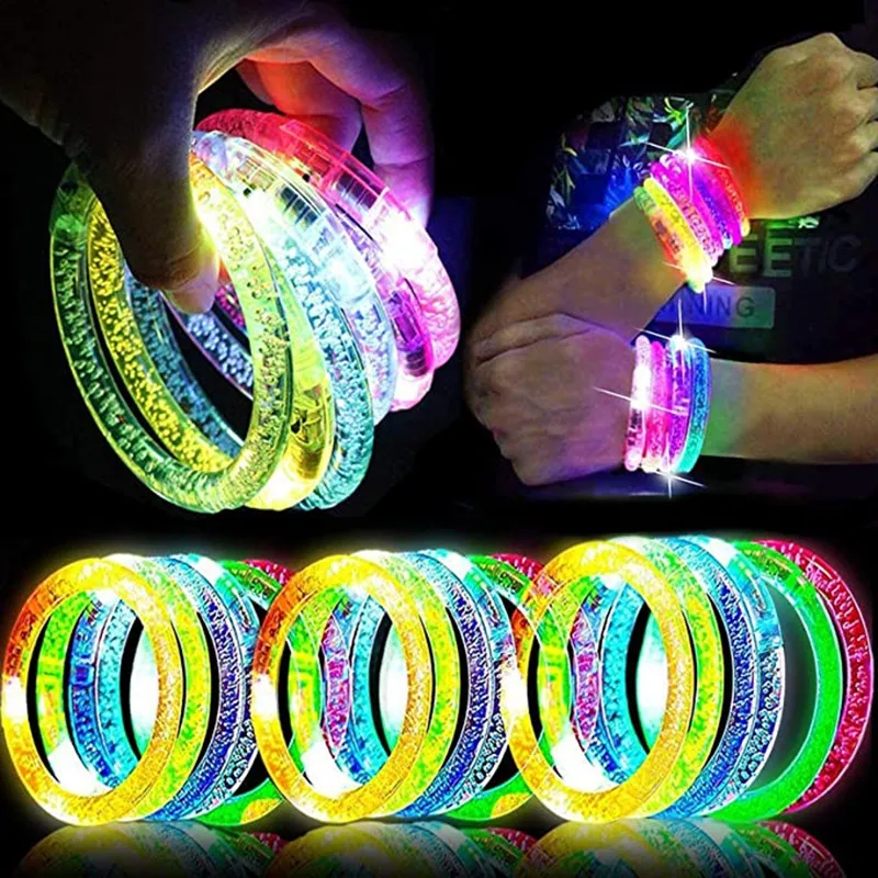 Pack Light Up Toy Party Favor Birthday Gift LED Accessories Glow Flashing Ring Bracelets Glasses Bar Christmas Wedding Halloween