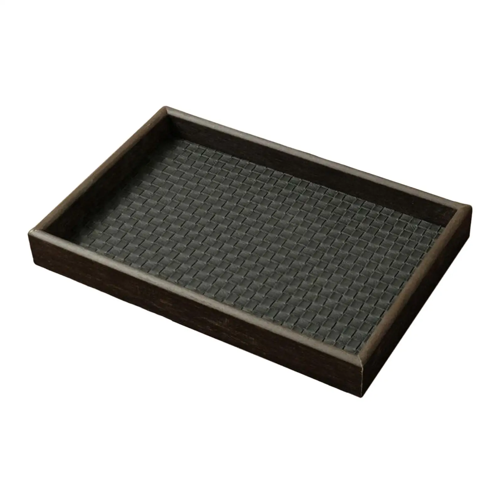 Jewelry Organizer Tray for Display, Wood PU Leather Storage for Rings And Pendants