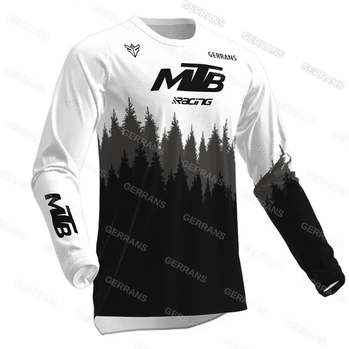 Imagen 1 del producto Camiseta de Motocross de manga larga para hombre, camiseta para descenso, camiseta de carreras de bicicletas todoterreno, camiseta de secado rápido para ciclismo Enduro Gerrans Mtb, 2025