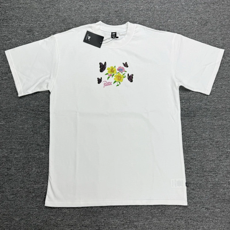 American Fashion Real Photo High-quality PATTA T-shirt Men Women Couple Patta Short-sleeved Top