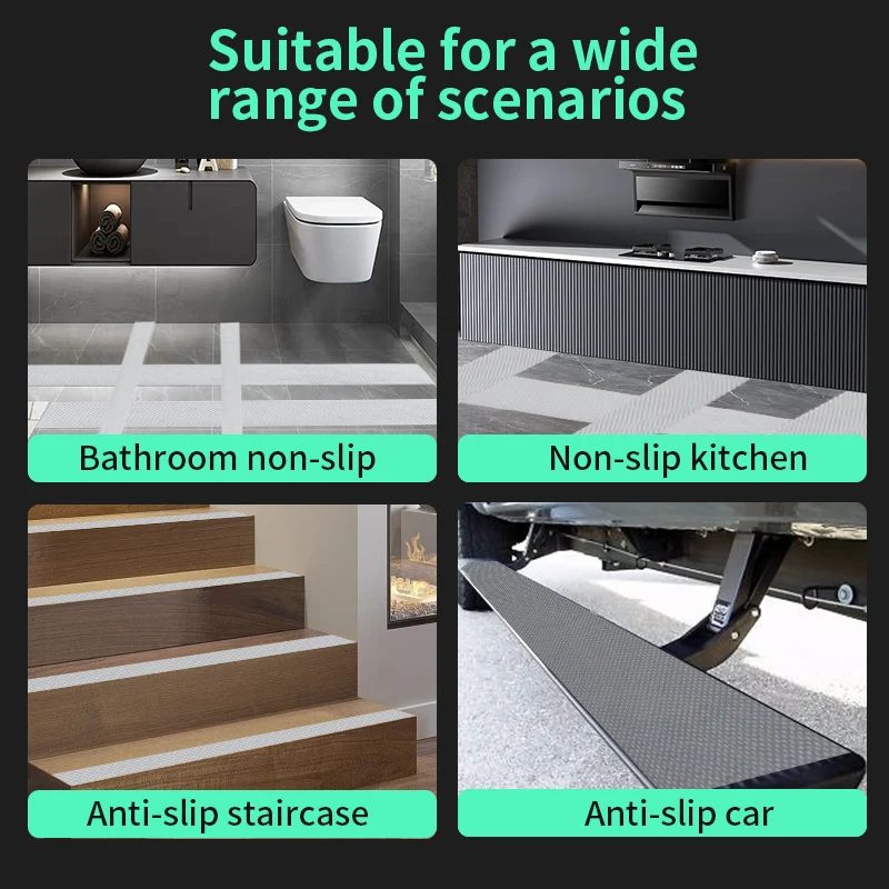 Cinta antideslizante transparente con estampado de diamantes, tapete resistente al desgaste, impermeable, para cocina, escalera, baño, huecos de azulejos de cerámica