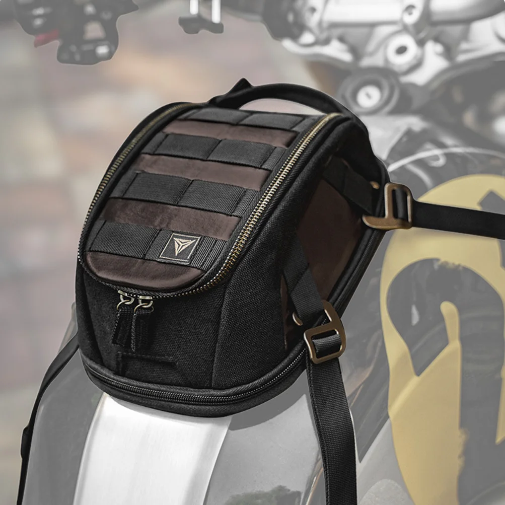 

Waterproof Magnetic Motorcycle Tank Bag Vintage Expandable Large Capacity Motorbike Fuel Tank Pack for Long Travel