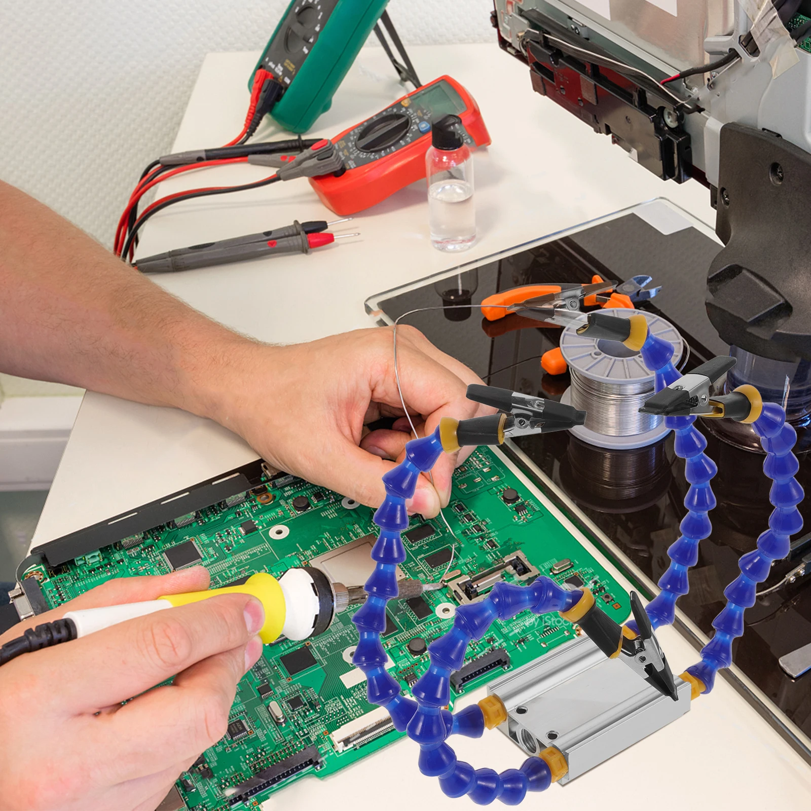 

Welding Fixture Solder Station Helping Hand PCB Holder Durable Metal Stand Flexible Arm Circuit Repair Accessories