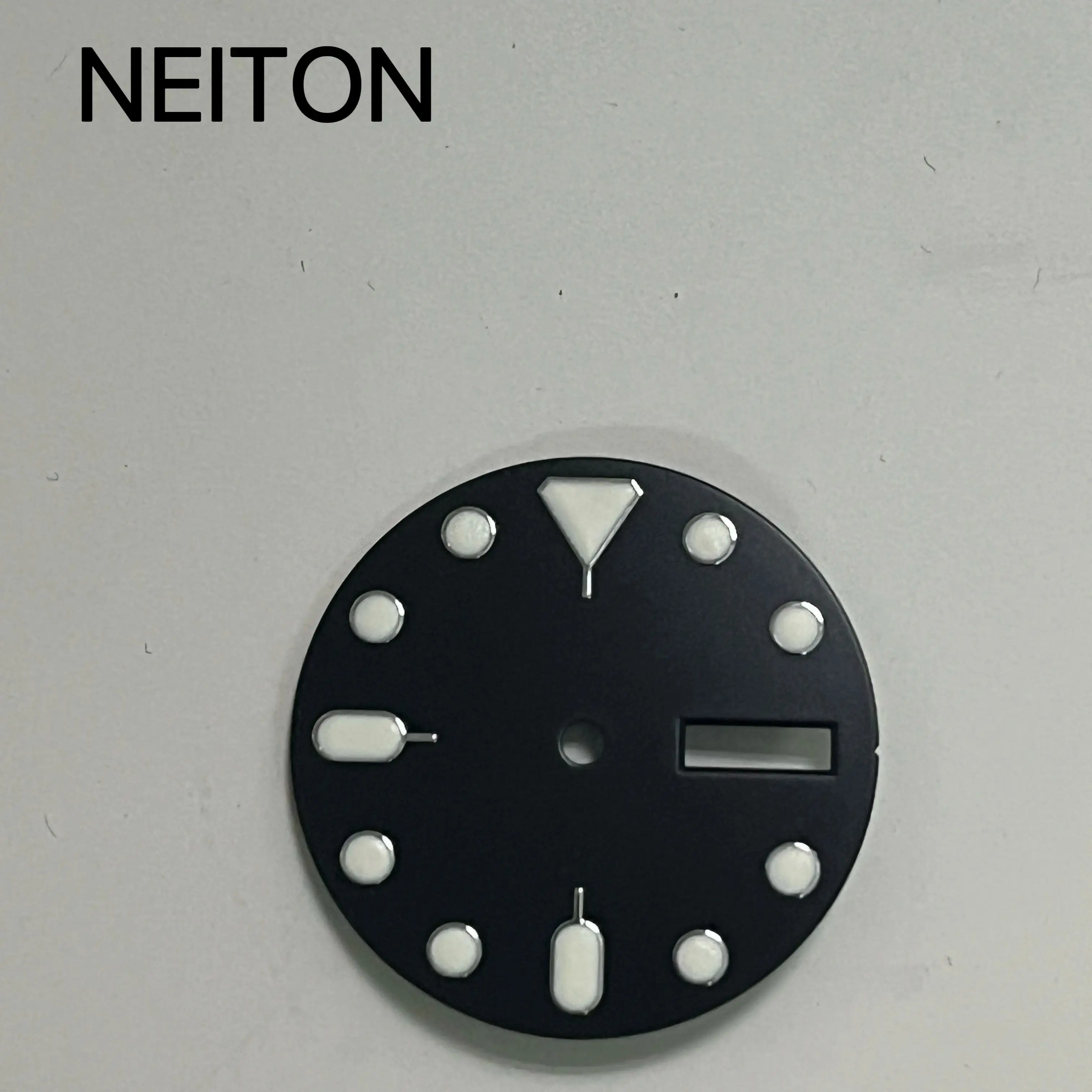 Neiton 28.5mm Watch Dial Fit NH36 Automatic Movement With Date Window Sterile Watch Dial Blue Green Luminous