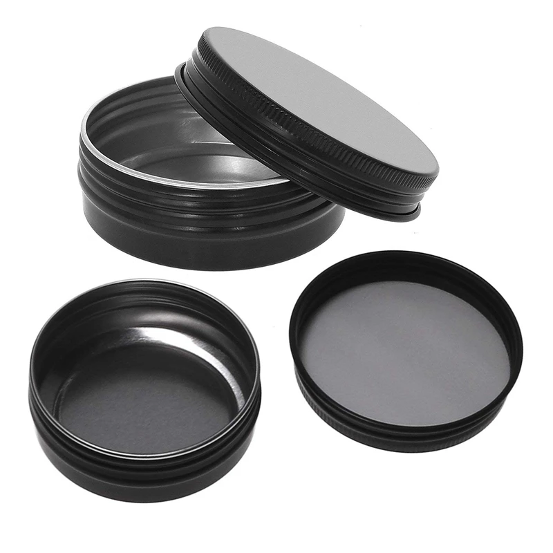 36 Pcs Black Aluminum Tin Jars Round Screw Lid Containers Empty Metal Storage Cans - 24 Pcs 60Ml & 12Pcs 30Ml