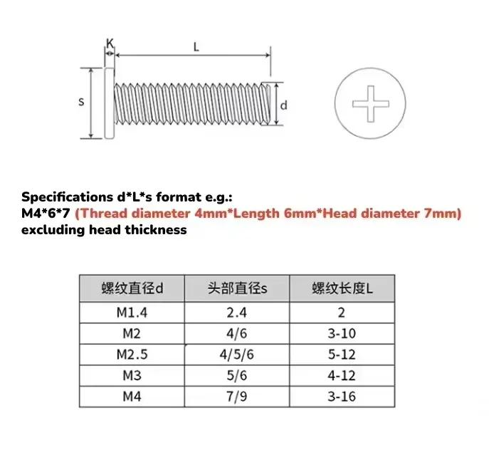 Vergoldete Kohlenstoffstahl M2 M2.5 M3 M4 Kreuzschlitz Ultra-Dünne Super-Flachkopfschraube – Detail 1