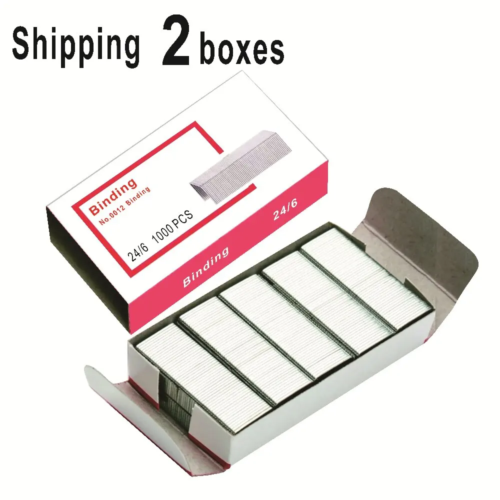 2 Boxes Staple 24/6 Bookbinding Dental Clamps Rivets For Stapler School Supplies Office Accessories Stationery Binding Staplers