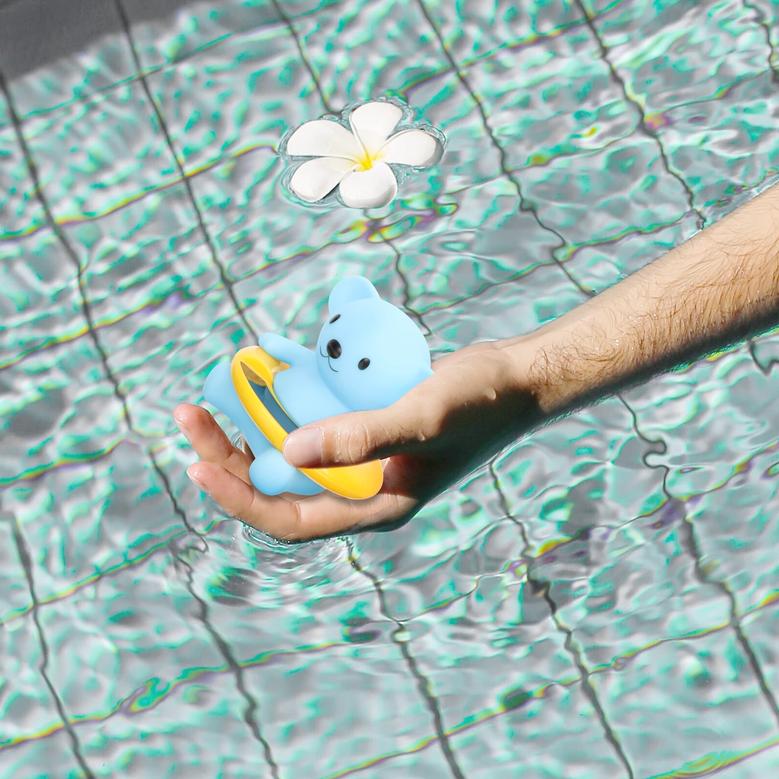 

Electronic Thermometer Swimming Pool Thermometers Number Sky-blue Silica Gel Newborn