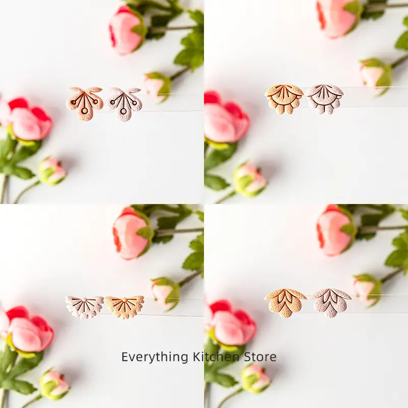 Blume Blatt Weiche Keramik Polymer Clay Schneider Ohrringe Anhänger Schmuck Präge Form DIY Blütenblatt Geometrische Figur Schneiden Formen – Detail 4