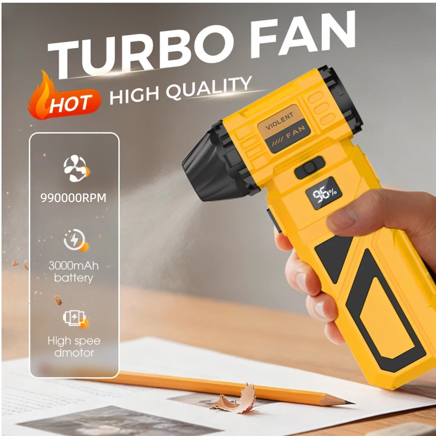 

990000RPM Electric Air Blower Powerful Turbo Fan Multi-Purpose Rechargeable Blower Brushless Motor Car/PC/Home/Outdoor Tool