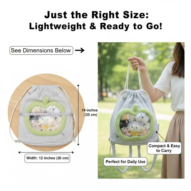 Harajuku Green Apple Backpacks Itabag Back To School Korean Student Zipper High Capacity No Pendant Unisex Itabag Backpacks New