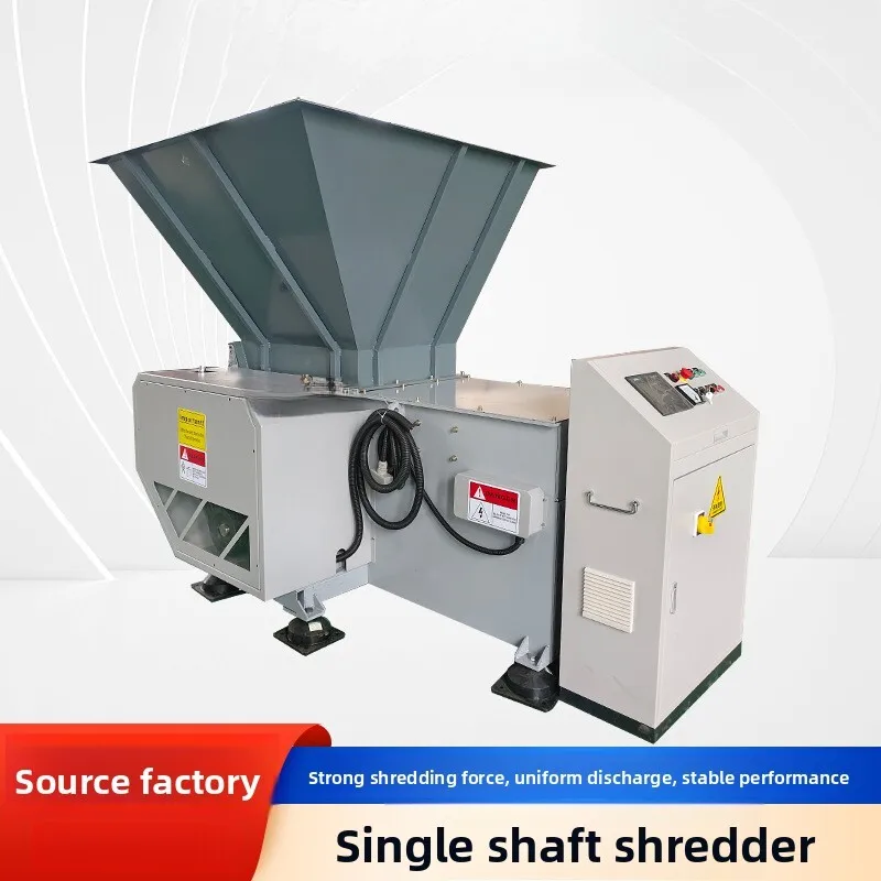 

600 Model Hydraulic Single Shaft Shredder Injection Molding Scrap Machine Head Material Film Hard Plastic Block Crusher