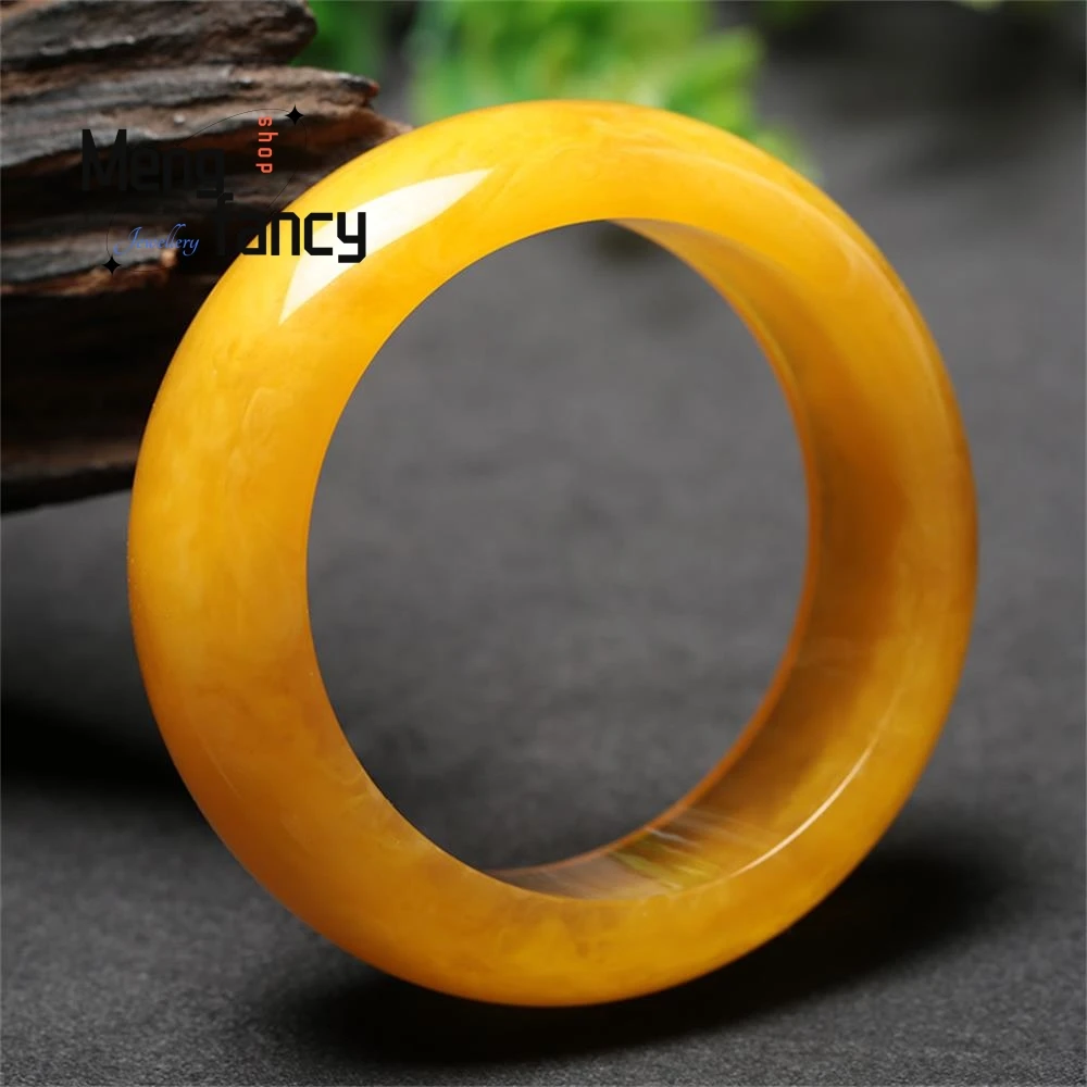 Natural Baltic Chicken Butter Beeswax Amber Bangle Clear Mind Nature High-grade Exquisite Fashion Luxury Jewelry Holiday Gifts