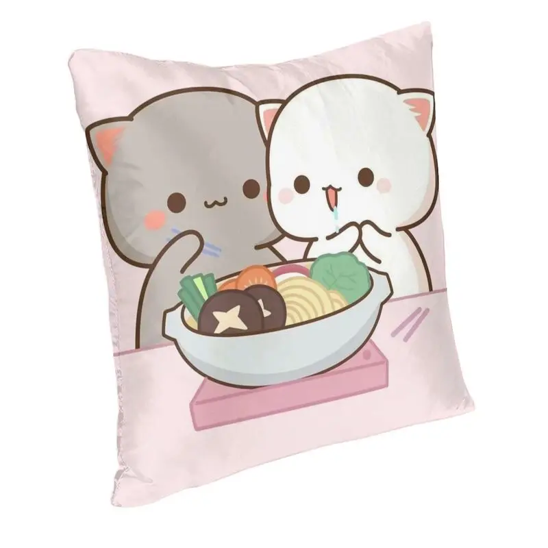 Peach And Goma Eating Salad Cushion Cover 40x40 Home Decor 3D Printing Throw Pillow for Sofa Two Side