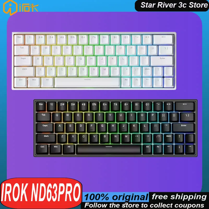 Irok Nd63pro Magnetic Switch Mechanical Keyboard Self Developed Driver 0 Dead Zone Low Latency Gaming Keyboard Laptop Accessory