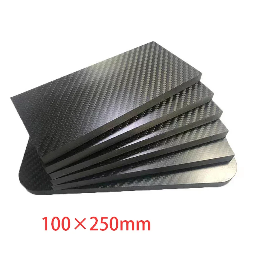 1pcs 100mmx250mm 3K High Hardness Carbon Fiber Sheets 100% Pure Carbon Panel Board 0.5mm-5mm Thickness Carbon Fiber Model Materi