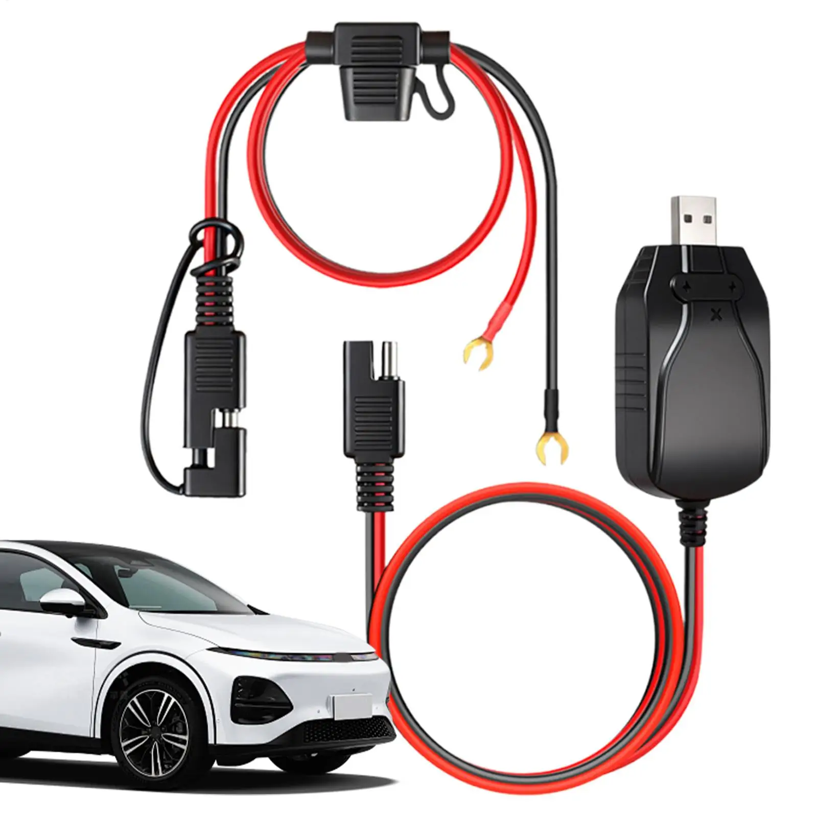 

Portable 12V Motorcycle Battery USB Charger USB Smart Portable Maintainer Outdoor C Emergency Power Charger For Car Marine Boat