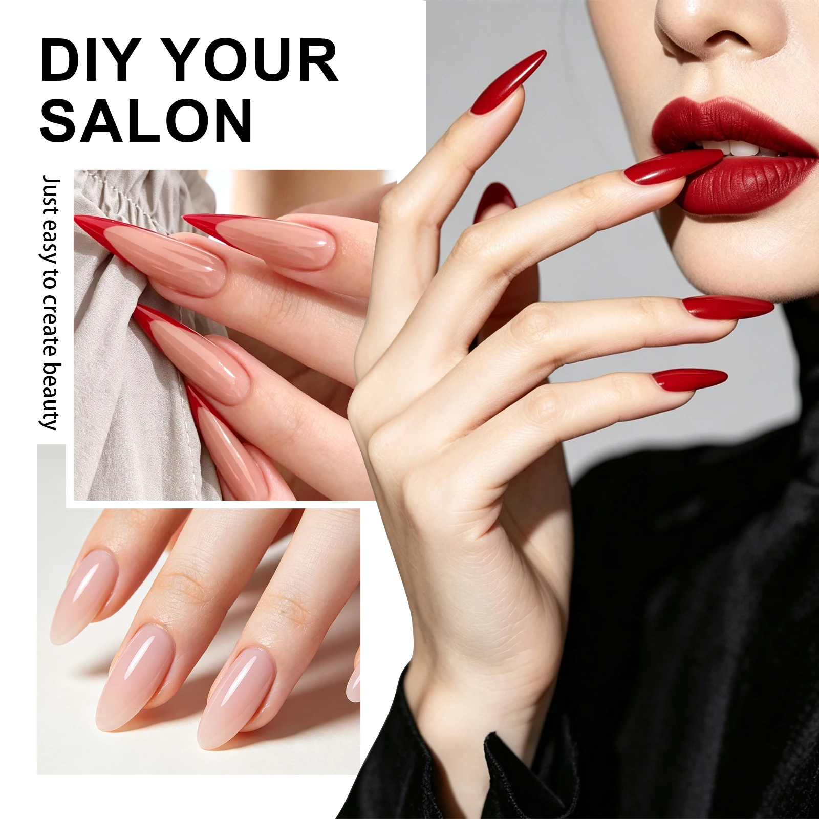 Misscheering Medium Almond Soft Gel Nail Tips Clear Pre Etched Matte No File Full Cover Fake Nail Extensions DIY Salon Manicure