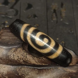 Tibetan Black/White Ruyi Spiral Totem Large Hole Agate Dzi Beads for Men&Women Horizontal String Necklace Pendant Free Shipping
