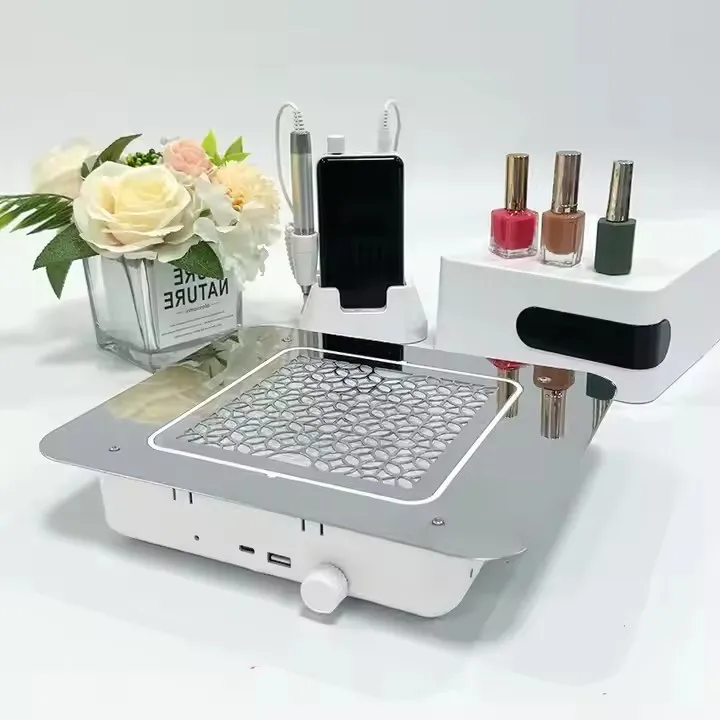 48W Embedded Nail Dust Collector 3500Rpm Brushless Vacuum Cleaner Strong Suction Manicure Tool