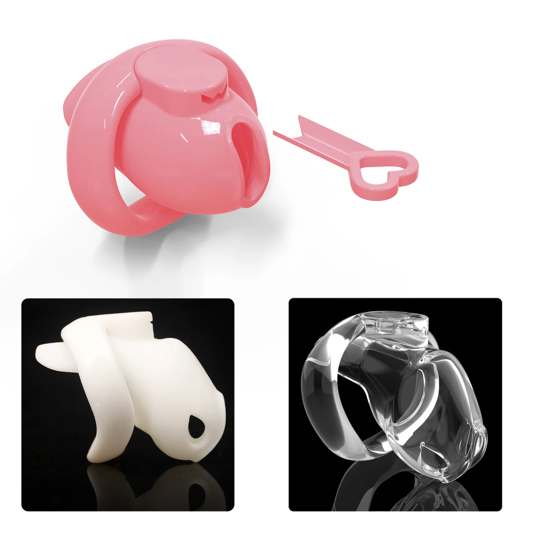 HT V6 Chastity Cage Can Forever Locked Penis Lock Devices with Can Pass Security Restraint with 4 Size Cock Ring Sex Toy for Men 3