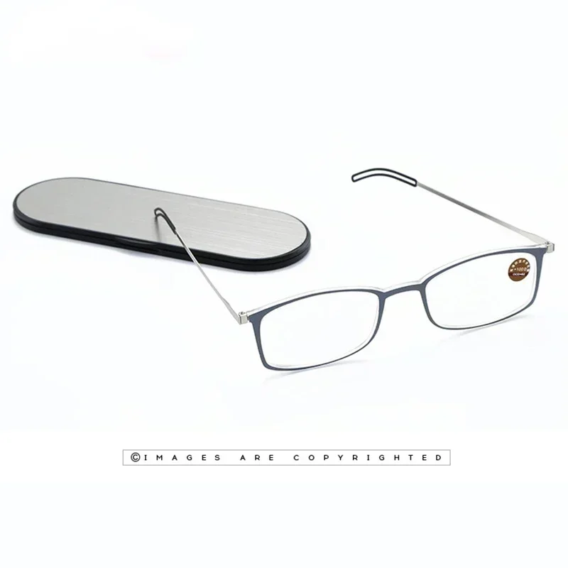 Anti Blue-ray Universal Ultra-thin Reading Glasses for Men and Women To Send Portable Mobile Phone Glasses Case +1.50 +2.00