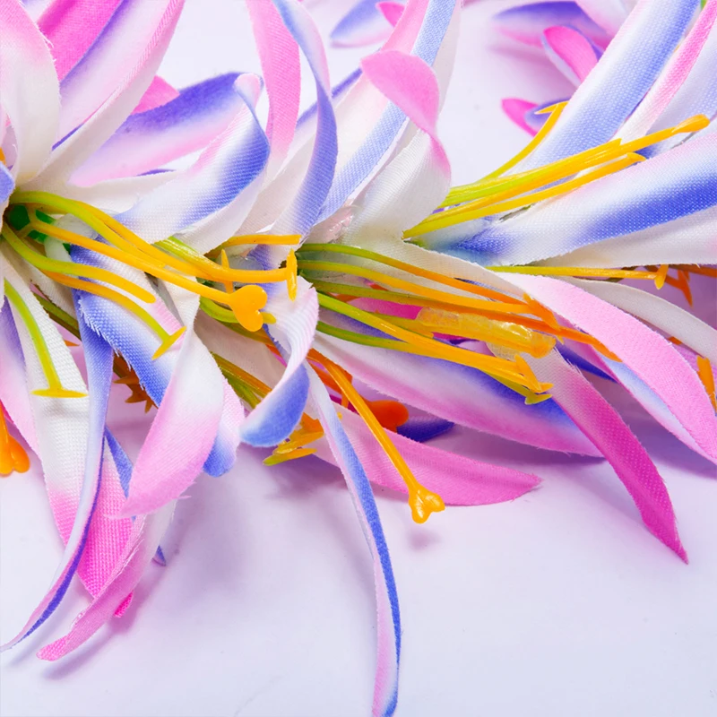 Leis-Diadema de lirio de araña de terciopelo Artificial para niña, tocado de baile de Hula, accesorios para el cabello de guirnalda Hawaiana de