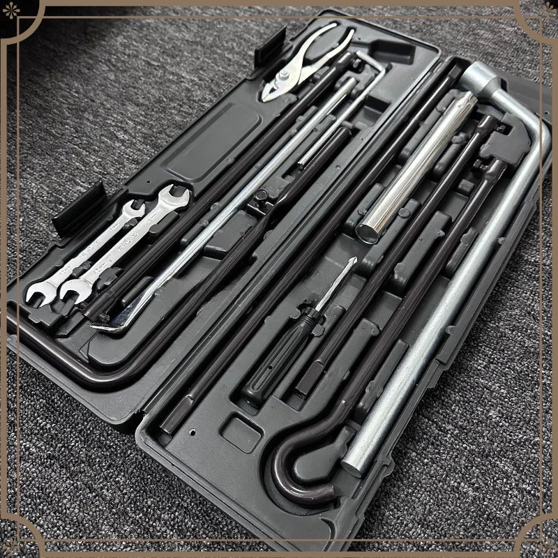 Car Emergency Toolbox for 2008-2020 LC200, On-board Tool Kit with Wrench & Spare Wheel Removal Lever