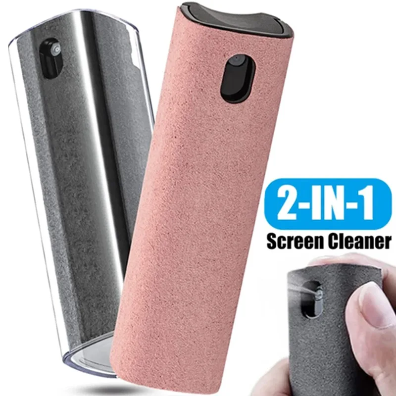 

2 in 1 Phone Screen Cleaner Spray Computer Mobile Phone Screen Dust Remover Tool Microfiber Cloth for IPhone IPad Apple Polish