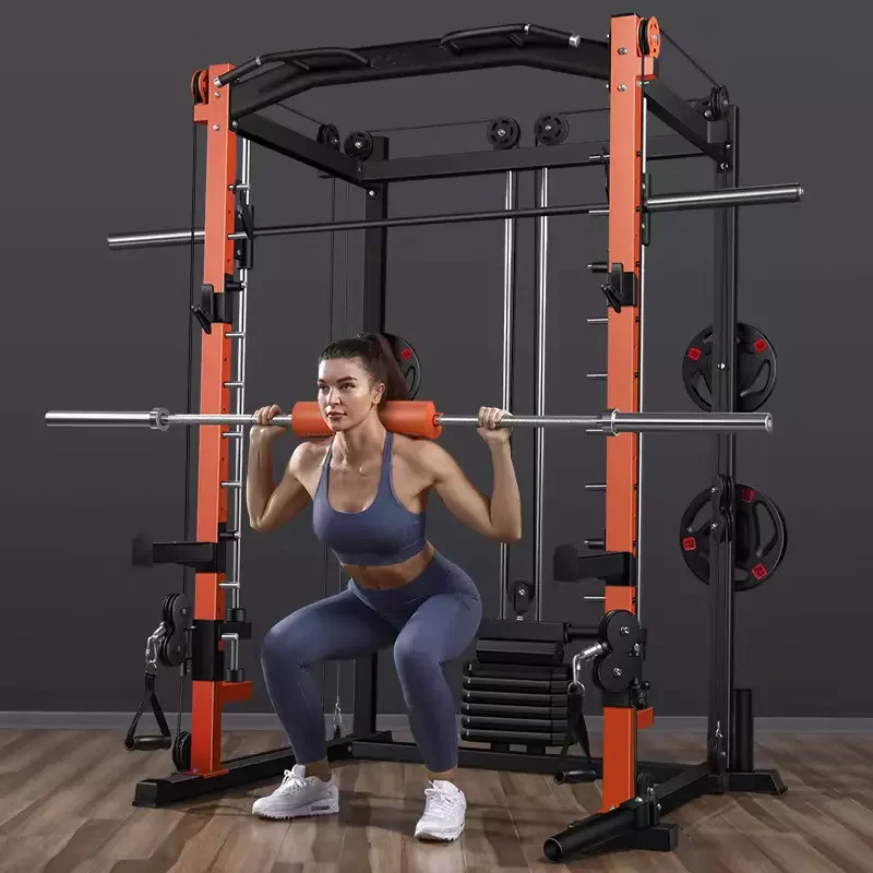 

Многофункциональный тренажер AiroGym 4-в-1: коммерческий силовой тренажер, кроссовер, стойка для приседаний, машина Смита
