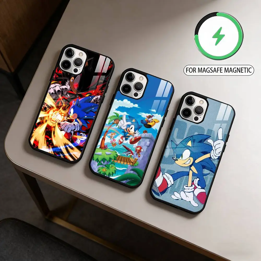 

S-Sonic the H-Hedgehog Phone Case For iPhone17,16,15,14,13,12,11 Plus,Pro Max Magnetic For Magsafe Wireless Charging