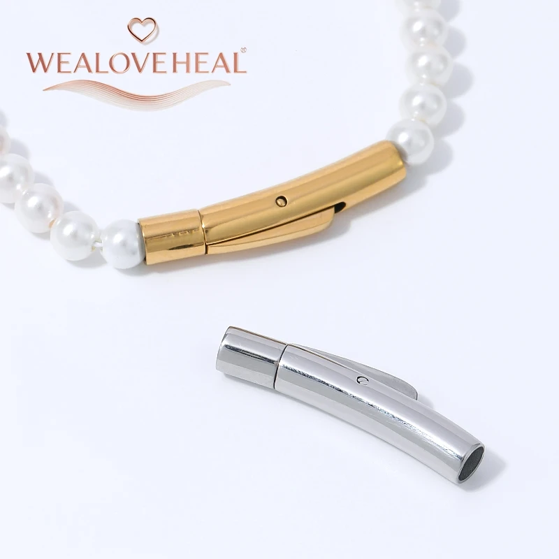 armband verschluss, 4mm 18K vergoldeter Messing-Bogen-Bajonettverschluss, Druckknopf-Klebeverschluss für DIY Perlenarbeiten, gebogene Rohr-Schmuckteile – Detail 18