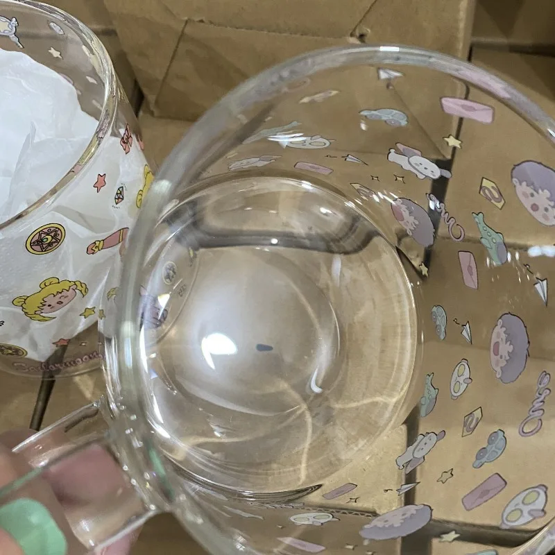 Sailor Moon – tasse à café transparente pour femmes, dessin animé mignon, haute teneur en borosilicate, verre résistant aux hautes températures, pour usage domestique