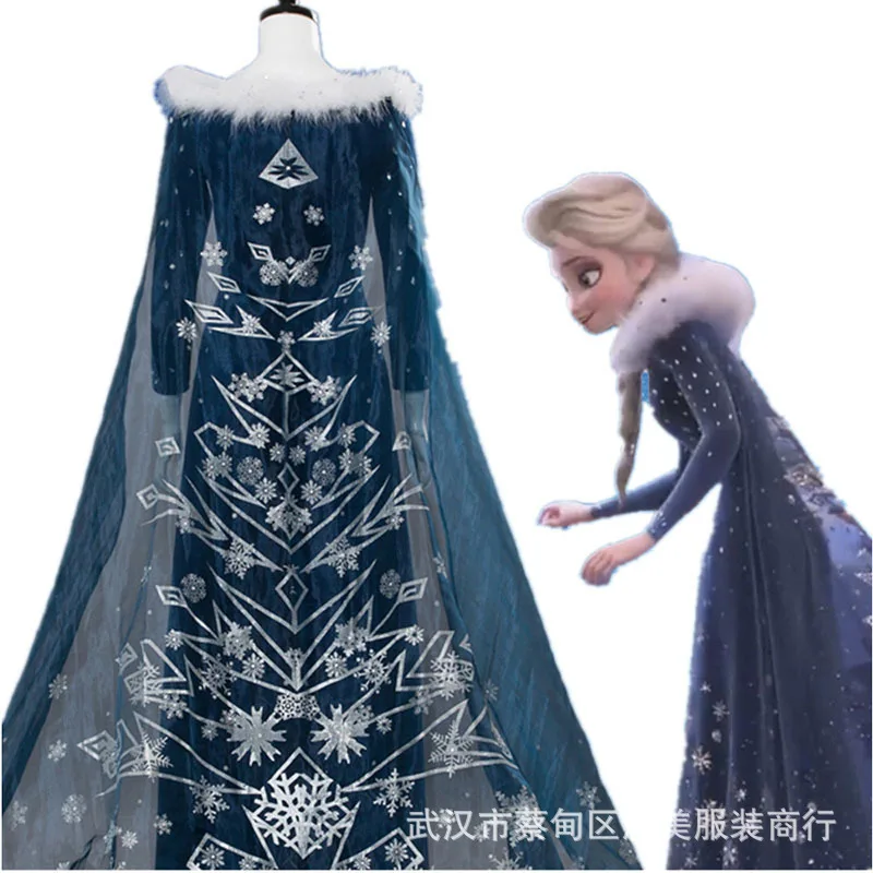 

Disney Frozen Extra Story Cos Princess Elsa Full Cosplay Snow Treasure Ice Adventure Dress