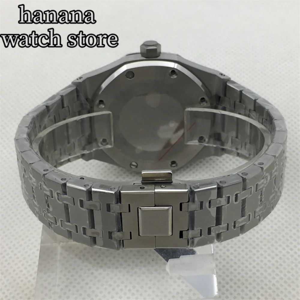 BLIGER 42.5mm octagonal silver case stainless steel bracelet with NH35 NH36 NH72 PT5000 movement sapphire glass