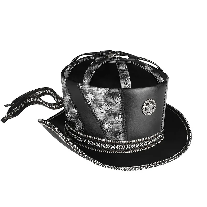 New Vintage Medieval Steampunk Hat Punk Magic Knight Vikings Pirate Cosplay Gothic Men Leather Hat Halloween Anime Prop Headgear 4