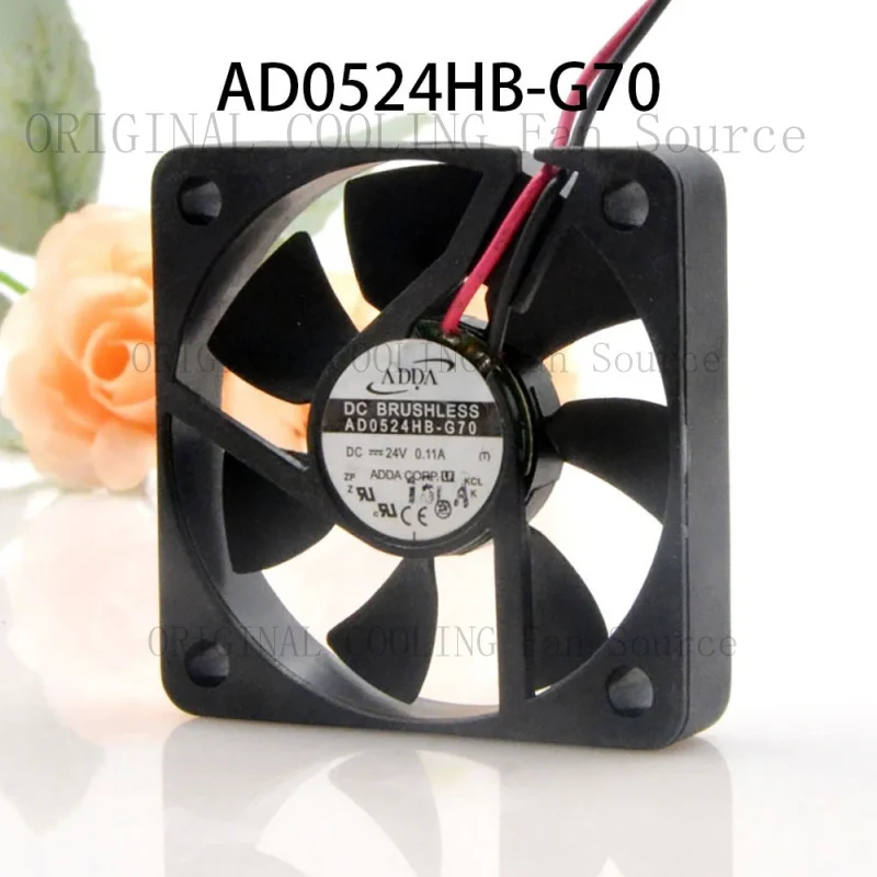 B+  Low-Energy Slient Cooling  FOR ADDA Fan DC 24V 0.11A 50*50*10MM 2-wires AD0524HB-G70