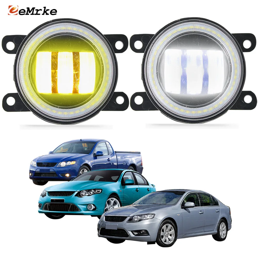 

2PCS LED Angel Eye DRL Daytime Running Lamp Car Fog Lights Assembly Lens Light for Ford Falcon FG XR6 G6 G6E XT XR8 2008-2020