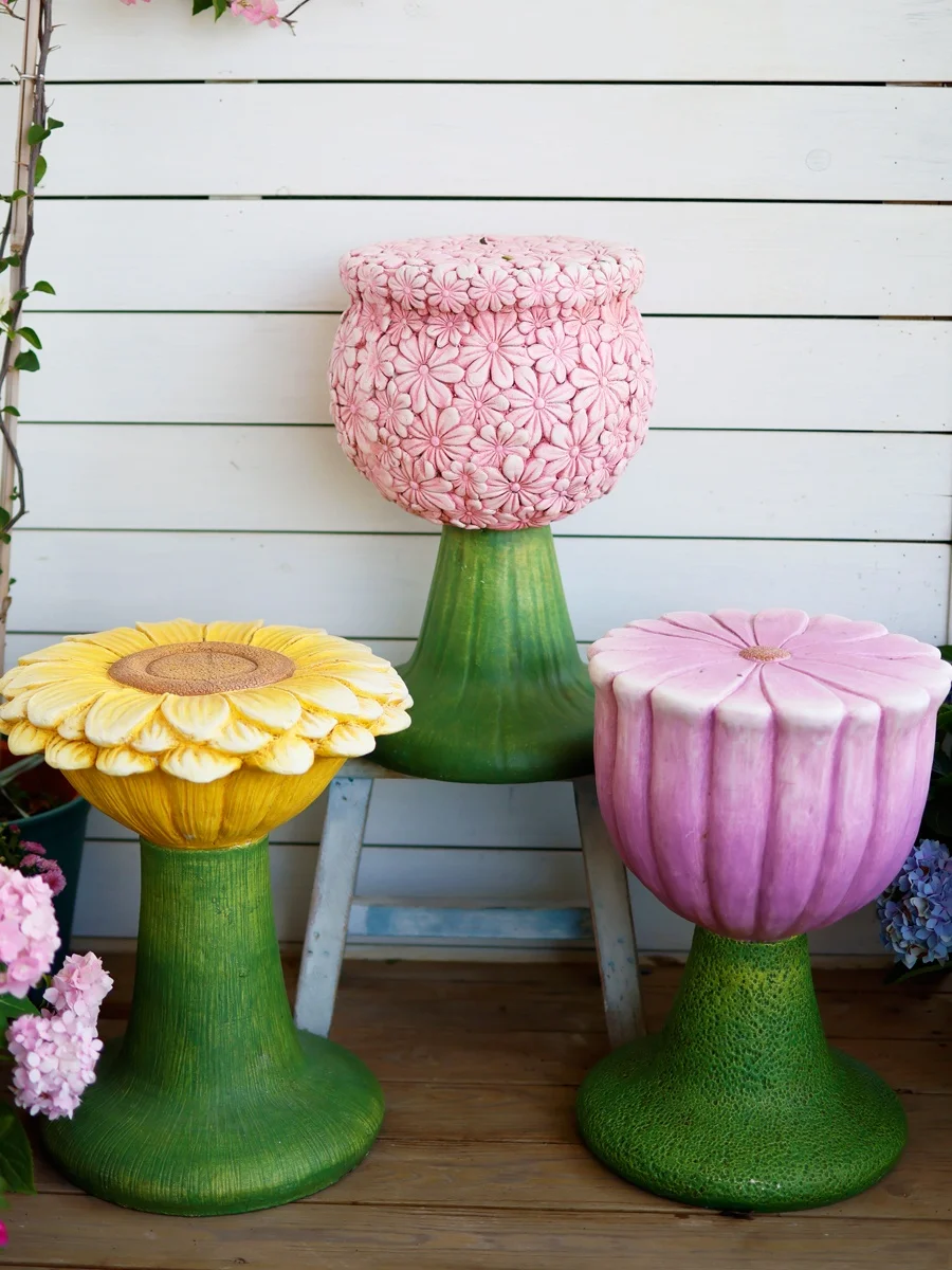 decorative-creative-garden-patio-plant-pot-stand-outdoor-balcony-landscape-arrangement-flower-rack-small-stool-chair