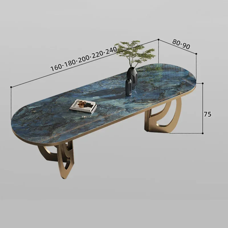 z luxury Kitcjen Dining Table Set 6 People Desk legs metal Marble Dining Table Coffee Multifunctional mesa comedor home furnitu