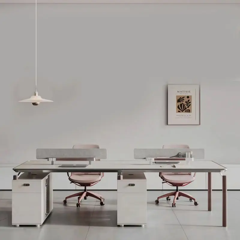 Office staff desk, simple and modern four-person workstation company computer desk, light luxury staff seat 4 people