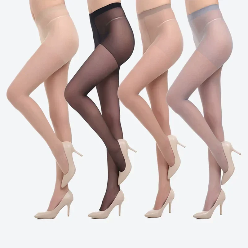 Summer 0D Sheer Tights for Women Black High Waist Control Top Pantyhose for Women 2025 Ladies Basic Nylon Sexy Stocking