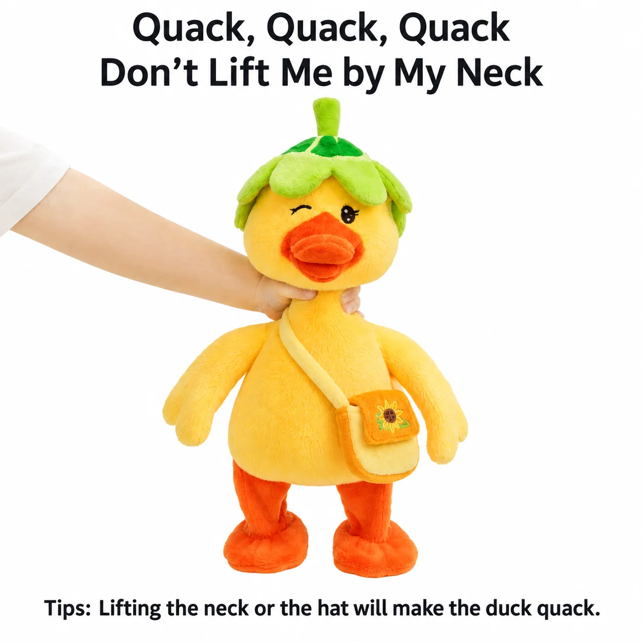 Talking Walking Duck Plush Toy Cute Learning Toy Repeat Voice Interactive Baby Toddler Doll for Kids Birthday Christmas Gift