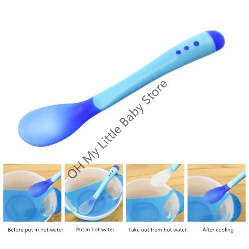 

M76C 2 шт./компл. ложка-вилка с датчиком температуры для безопасного кормления ребенка, столовая посуда