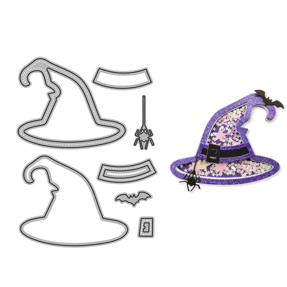 MangoCraft Halloween Witch Hat Metal Cutting Dies Stencil For DIY Scrapbooking photo  decor Embossing DIY Dies For Paper Cards