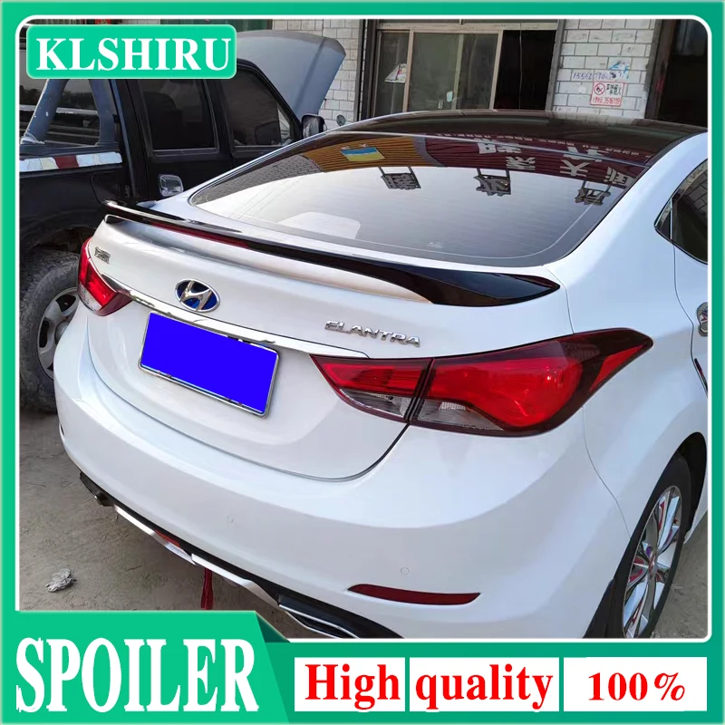 For Hyundai Elantra Spoiler 2012 2013 14 2015 With LED Light High Quality ABS Material Car Rear Trunk Wing Accessories Body Kit