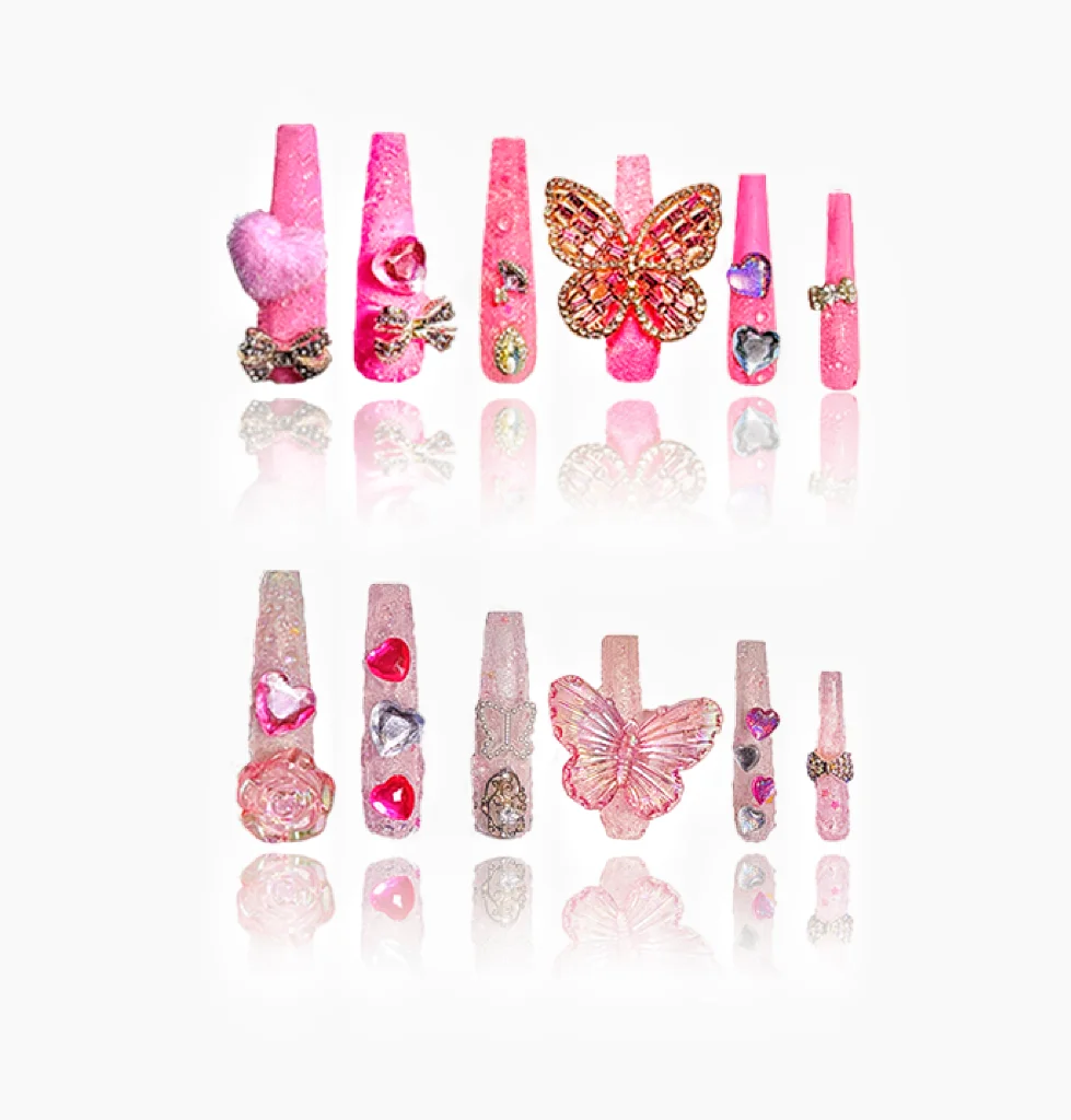 【HAND MADE】Eternal Stunning Luxury Press On Nails With Rhinestone And Crystal 24pcs