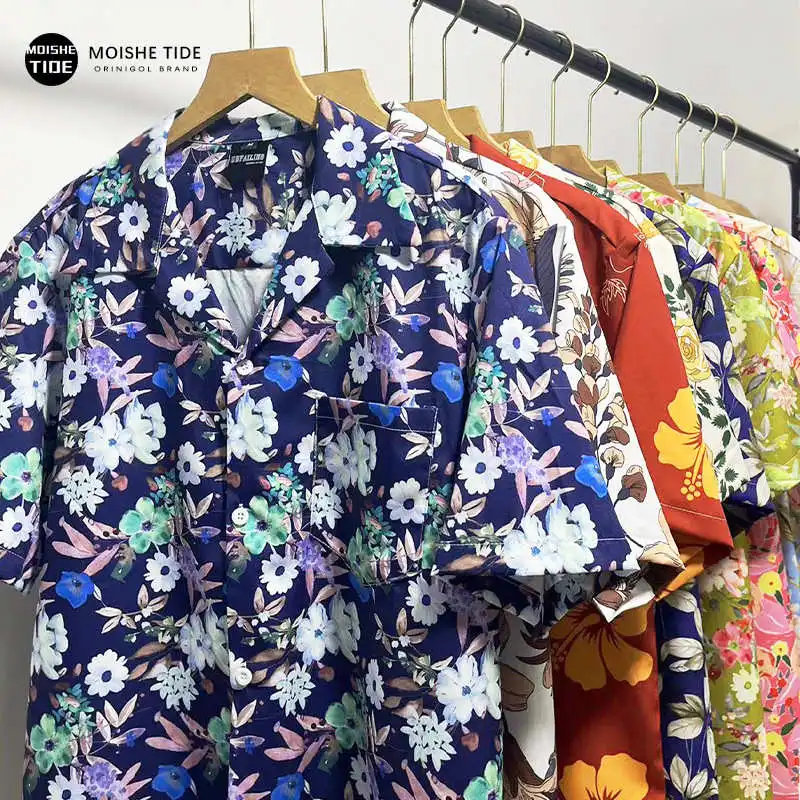 

Свободная одежда с гавайским цветочным принтом ort Sve irt ex, смесь хлопка из полиэстера, защита от солнца, летняя одежда для путешествий