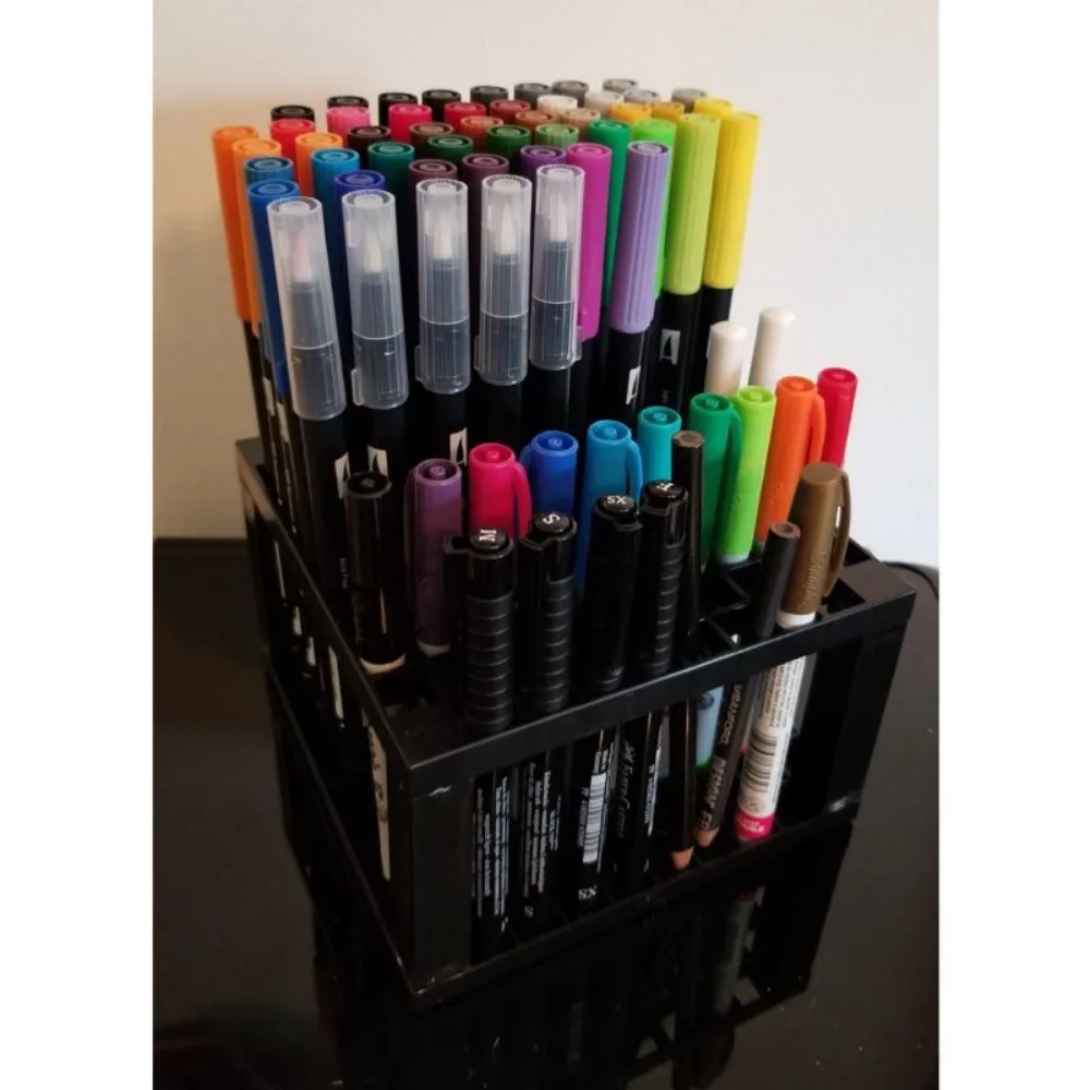 Art Artists Rack Storage Box Stationery Organizer Painting Brush Storage Paint Brush Holder Pen Holder Pencil Stand