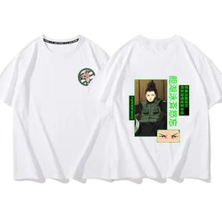 Anime Naruto T-shirt Shikamaru Printed Men's and Women's T-shirt Leisure Sports Street Student Couple T-shirt